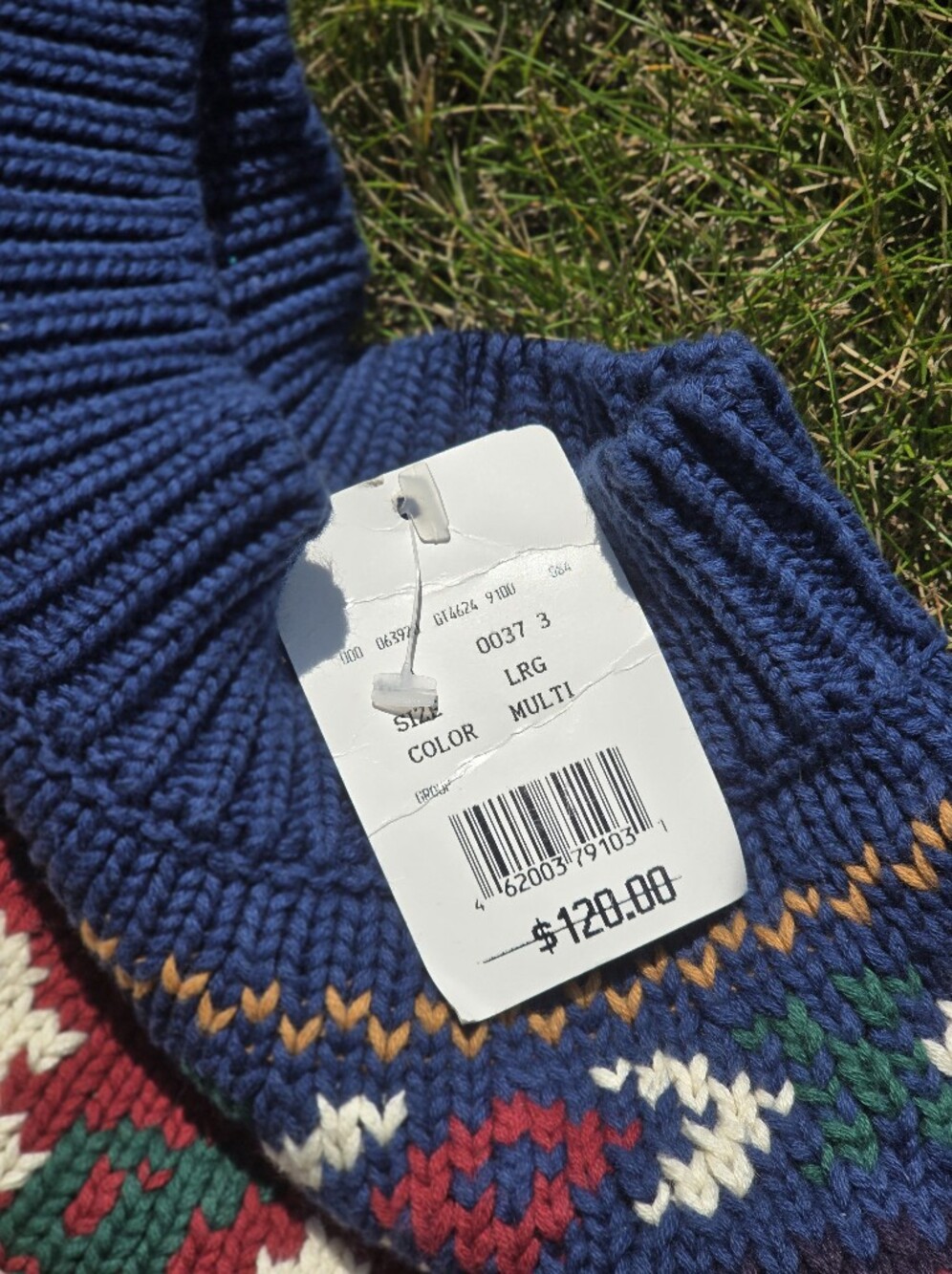 *VTG/NWT* GANT Navy Floral Knit Sweater With Cable Details - Picture 4 of 8